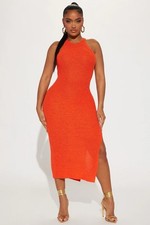 NWOT Fashion Nova Orange Bodycon Dress, Size XS