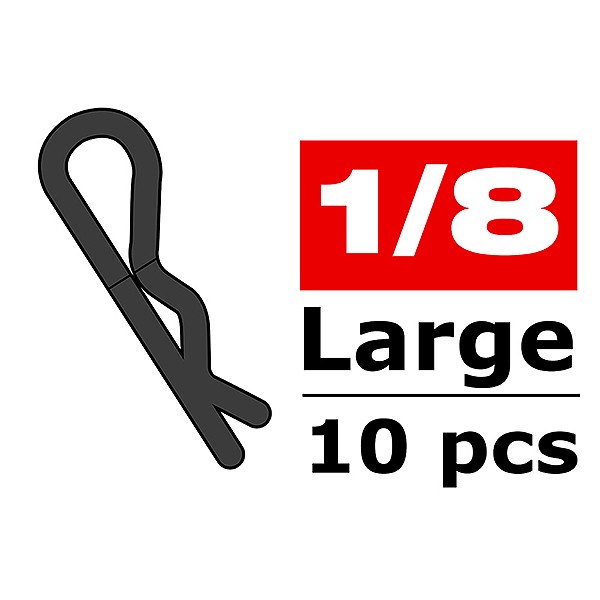 Corally Body Clips 45 Bent La Rge Black 10 Pcs
