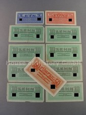 73927: Wehrmacht, 11 Geldscheine Behelfszahlungsmittel Reichspfennig 1 5 10 50