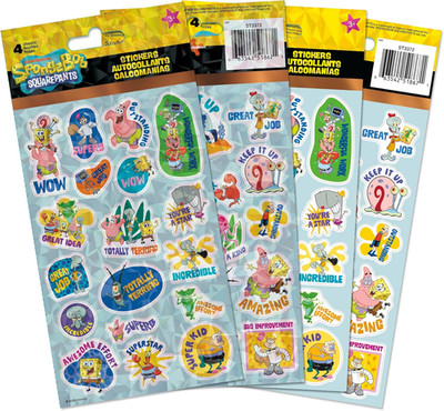 Sponge Bob Educational Stickers - Standard - 4 Sheets