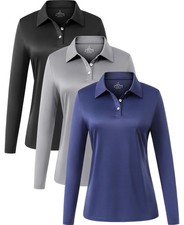 Long Sleeve Polo Shirts for Moisture Wicking Golf Shirt Quick Dry UPF 50 Sun...