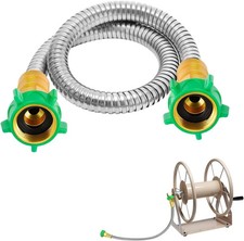 Short 2Ft Garden Hose with /'' Female to Female Connector - Metal Leakproof Lead