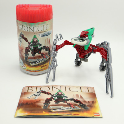 LEGO Bionicle Metru Nui 8614 Red Green Vahki Nuurakh COMPLETE w Canister Manual