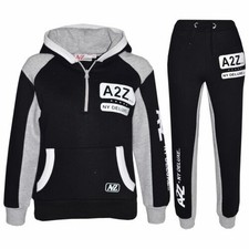 Kids Jogging Suit Boys Girls Designer's Tracksuit Zipped Top Bottom 7-13 Years