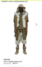 Men’s $459 HAMCUS DENIM MULTI LAYERED VEST PRMTVSM