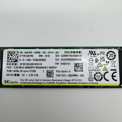 512GB SK Hynix PC801 NVMe PCIe Gen4x4 M.2 2280 SSD HFS512GEJ9X101N