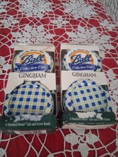 2 Vintage Ball Collection Elite gingham Mason Jar Dome Lids Set Of 6 New In Box