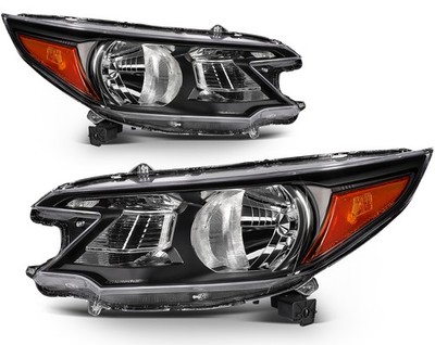 For Pair Headlight Assembly Honda CR-V 2.4L 2012-2014 Black Housing