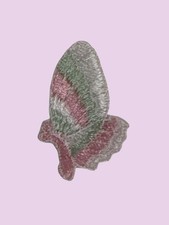 Embroidered Butterfly Applique Pink  Green Set Of 20 1-Inch Decorative Sew-On P