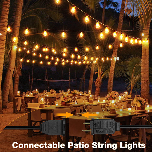 60FT LED Outdoor Patio Lights Waterproof with 30+2 Vintage Bulbs Shatterproof En - Picture 5 of 12