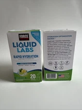 2 PC Force Factor Liquid Labs Electrolytes Powder, Hydration Packets Lemon Lime