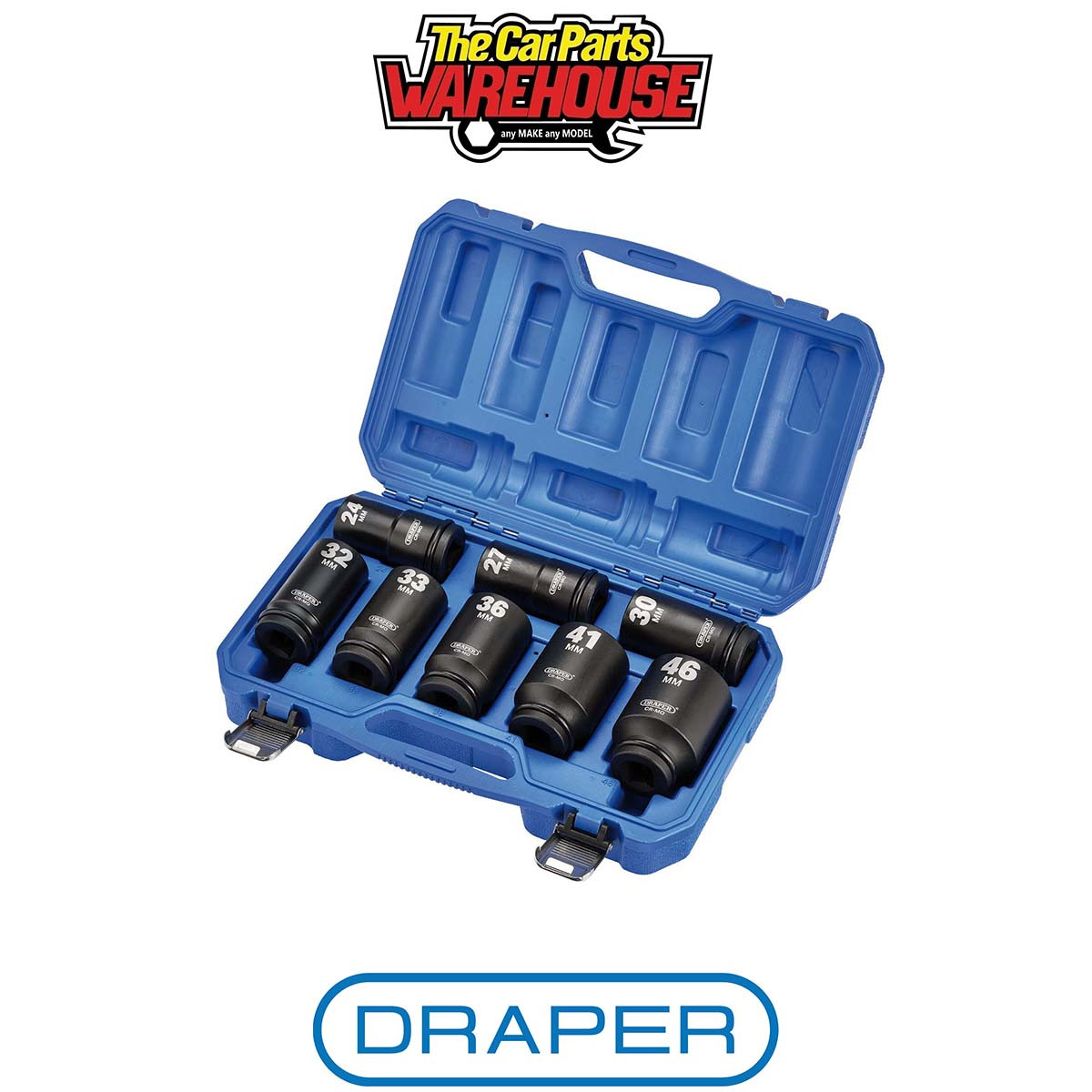 Draper 20208 Draper HI-TORQ Metric Deep Impact Socket Set 3/4"" Sq Dr (8 Piece)