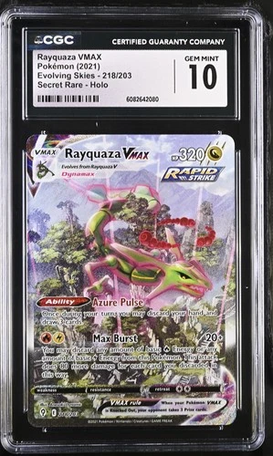 Rayquaza Vmax 218/203 Secret Rare Holo Pokemon CGC 10 Gem Mint *080