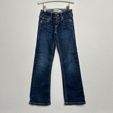 Ariat Jeans Girls Size 7 Blue Denim Cotton Medium Wash Bootcut Legs Outdoor