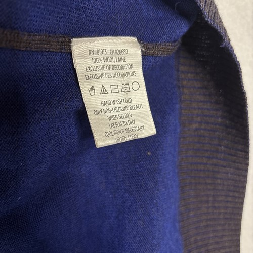 Robert Graham Sweater Men’s L Brown Blue 1/4 Zip Jacket 100% Wool Classic Logo - Picture 7 of 9