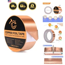 Copper Tape Conductive Adhesive EMI Shielding Electrical Grounding Craft 2INC...