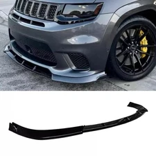 Glossy Black Front Bumper Lip For Jeep Grand Cherokee SRT Trackhawk 2014- 2021