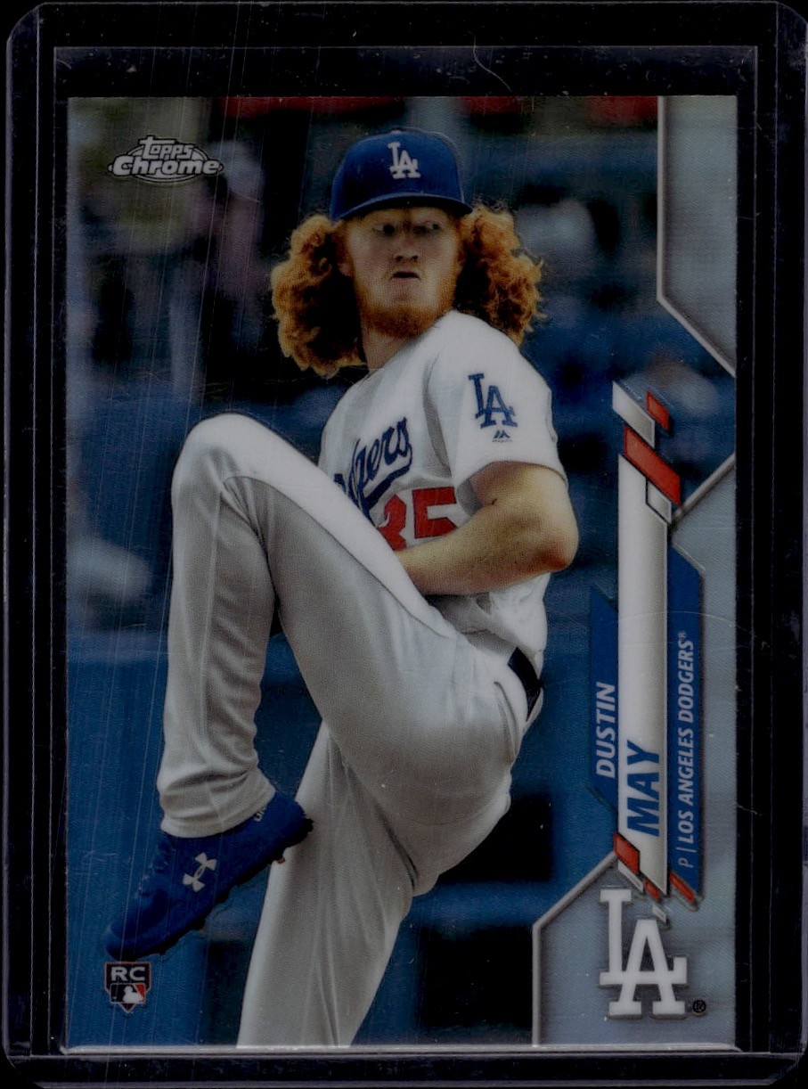 2020 Topps Chrome Refractor #176 Dustin May Los Angeles Dodgers Rookie