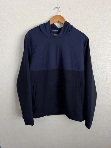 Peter Millar Winsome Hybrid Navy Pullover Hoodie Jacket MF25XZ22 Men Size Large - product listing photo