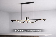 90cm LED Pendelleuchte Modern Wellenform Schwarz Hängelampe für  Esszimmer Küche