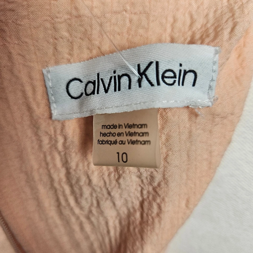 Maxi vestido para mujer Calvin Klein melocotón manga corta talla 10 Foto 3 de 4
