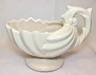 Vintage McCoy White Shell/Cornucopia Planter w/ Handle & Pedestal, 1941-