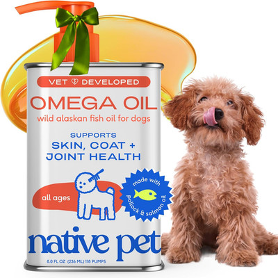 Omega 3 Fish Oil for Dogs & Cats - Promotes Healthy Skin, Shiny Coat, & Strong J