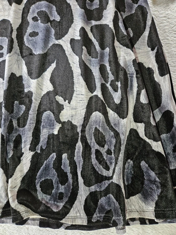 Lbisse Mini Dress Vintage Y2K Velvet Animal Print A-line Whimsigoth Fairy Sz M Foto 2 de 4