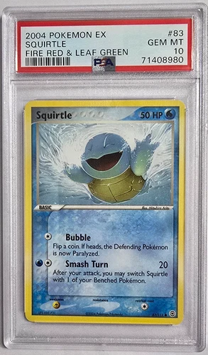2004 POKEMON EX FIRE RED & LEAF GREEN SQUIRTLE #83/112 NON-HOLO PSA 10