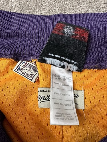 Men's Los Angeles Lakers Mitchell & Ness Gold Authentic NBA x Just Don, Size L - Picture 7 of 11