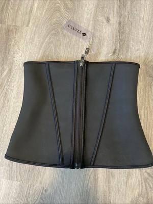 Yianna Waist Trainer Women's Sz Small Black Cotton/Spandex Tummy Shapewear, NWT