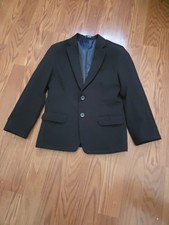 IZOD Boys Navy Blue 2 Buttons Blazer Jacket Lining size 8 Regular