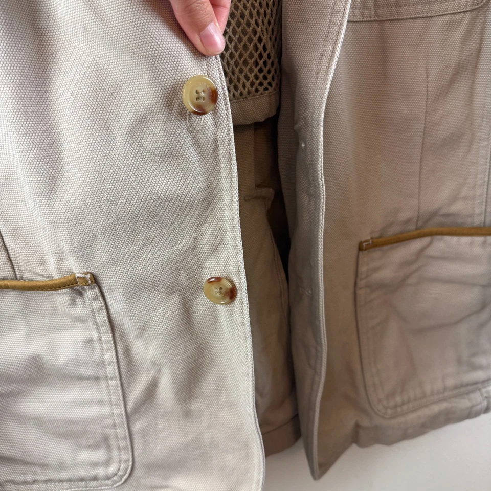 Chaqueta Blazer ORVIS Zambezi Parche Cuero Caza Exterior Sarga Safari Talla 42 Foto 3 de 4