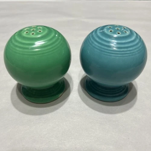 Fiesta Homer Laughlin SEA MIST GREEN TEAL Salt & Pepper Shakers Fiestaware