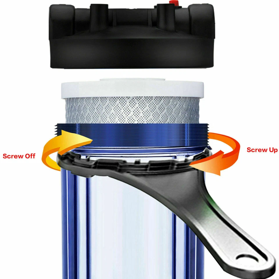 Geekpure Whole House 4.5" x 10" Water Filter Housing 3/4" Plastic Port -Clear - Image 4 of 4