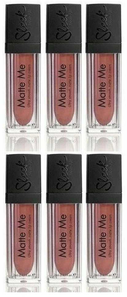 SLEEK MAKEUP Schlanker Make-up Matte Me Geburtstagsanzug Lippenglanz Creme ultraglatt 6x 3ml