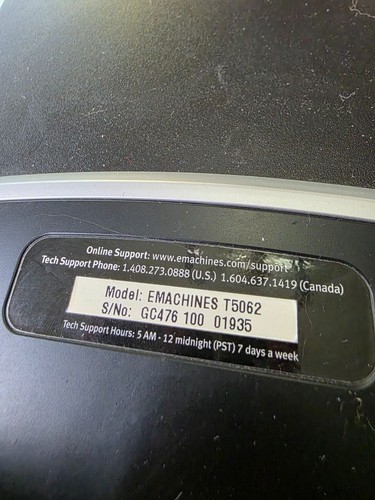 EMachines T5062 Desktop PC AMD Athlon 64 Processor 3800+ 1GB RAM 160GB Hard Driv - Picture 9 of 14