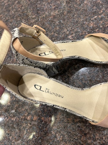 CL Chinese LAUNDRY GENNA SNAKE PLATFORM SANDALS Brown SIZE 9.5 Block Heels Sh16 - Picture 5 of 10