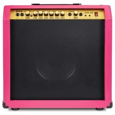 LyxPro 60W Electric Guitar Amp, Guitar Amplifier W/Built-In Speaker, Pink