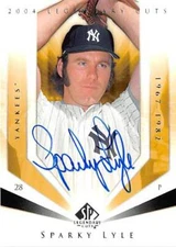Sparky Lyle autographed Baseball Card 2004 Upper Deck Legendary Cuts #108