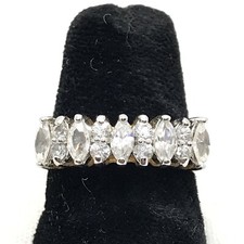 Vintage Gold Plated Cubic Zirconia 's In Delicate Design  Ring sz 6