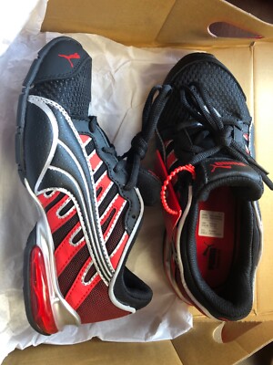 New Puma Kids Voltaic 3 Fade Jr Shoes Sneakers Boots Black/Red Boy 2.5 youth