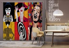 3D Fashion Girl ZHUA3257 Photo Curtain Window Blockout Fabric Amy 2023