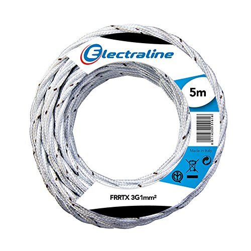 Electraline 16810 FRRTX Cavo Tessile, Sezione 3x1 mm, Lunghezza 5 m, Bianco