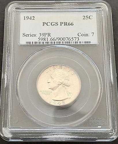 1942  25 Cents , PCGS PR 66 ,  nice silver coin         # 1953, 63-06