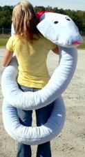 Giant Stuffed Snake 18 Feet Long Big Plush Light Blue Plush Serpent Made in USA