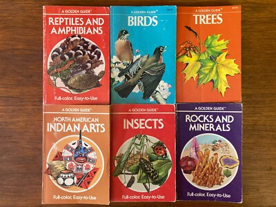 Vintage Golden Guide Guides Books Birds Rocks Minerals Reptiles Amphibians Trees