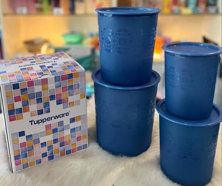 4pc Tupperware Mosaic One Touch Canister Set WITH BOX - XMAS GIFT