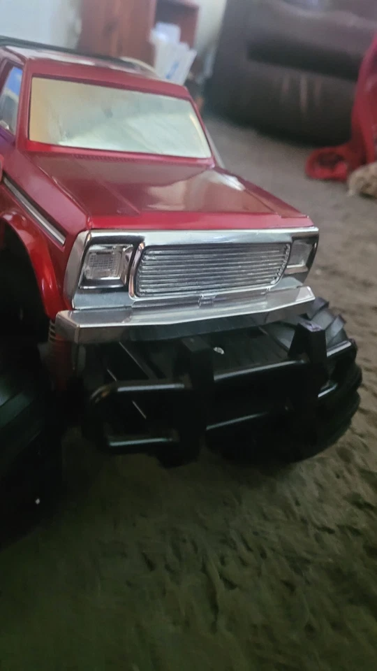 Camión RC Monster JRL MEGA de colección rojo 27 Mhz funciona Foto 3 de 4