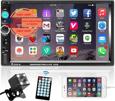 Radio estéreo de coche doble Din enlace de espejo manos libres Bluetooth con pan